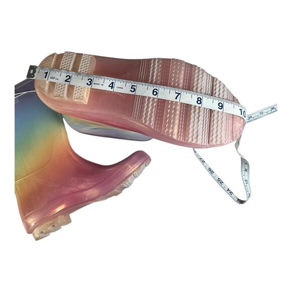 New Without Tag Cat & Jack Rainbow Rain Boot Cece Style Size 5 Big Kids - Picture 9 of 12